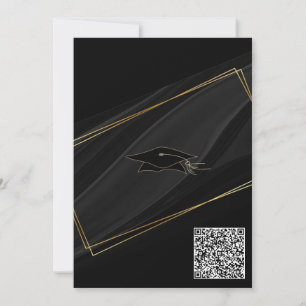 Einladung zur QR Code Black Gold Graduation Party