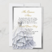 Einladung zur Quinceanera in spanischer Farbtafel (Vorderseite)