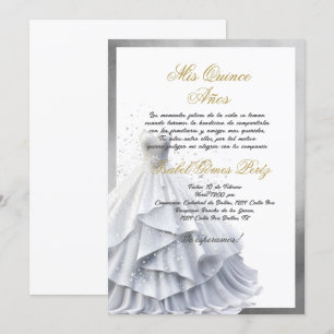 Einladung zur Quinceanera in spanischer Farbtafel