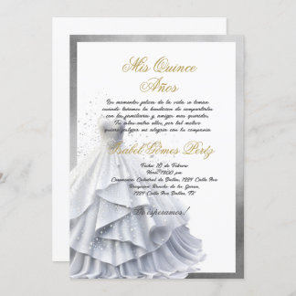 Einladung zur Quinceanera in spanischer Farbtafel