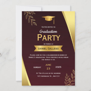 Einladung zur Red and Gold Graduation Party
