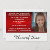 Einladung zur Red and White Graduation Party (Vorne/Hinten)