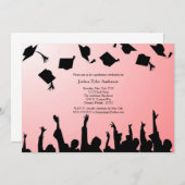 Einladung zur Red Black Silhouette Graduation Part (Vorne/Hinten)