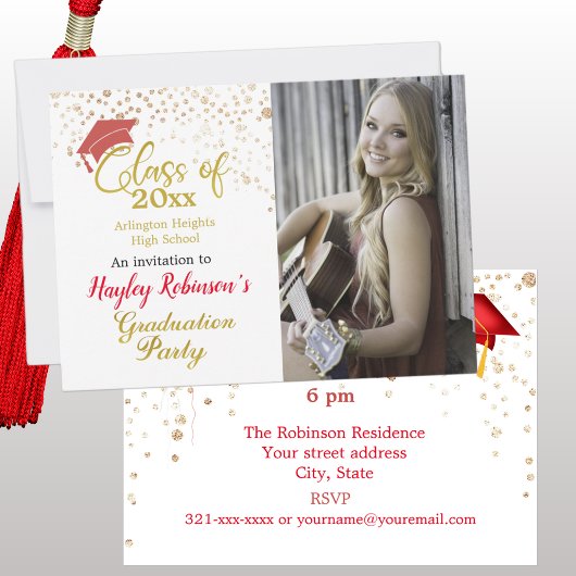 Einladung zur Red Cap Foto Graduation Party