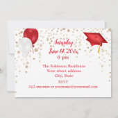 Einladung zur Red Cap Foto Graduation Party (Rückseite)