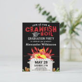 Einladung zur Red Crawfish Boil Graduation Party Postkarte (Stehend Vorderseite)
