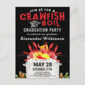 Einladung zur Red Crawfish Boil Graduation Party Postkarte (Vorderseite)