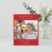 Einladung zur Red Foto Graduation Party (Stehend Vorderseite)