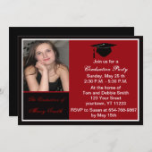 Einladung zur Red Foto Graduation Party (Vorne/Hinten)