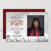 Einladung zur Red Foto Graduation Party (Vorne/Hinten)