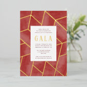 Einladung zur Red Geometric Gala Gold Foil (Stehend vorne)