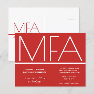 Einladung zur Red Graduation Party des MFA-Abschlu