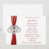 Einladung zur Red Infinity Heart Bridal Dusche (Vorne/Hinten)