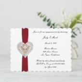 Einladung zur Red Lace Engagement Party von Unicor (Stehend Vorderseite)