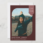 Einladung zur Red Modern Chic Foto Graduation Part (Vorderseite)