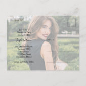 Einladung zur Red Multi Foto Graduation Party Postkarte (Rückseite)