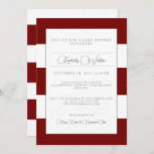 Einladung zur Red Striping Baby Dusche (Vorne/Hinten)