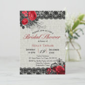 Einladung zur Red Valentine & Gothic Bridal Dusche (Stehend Vorderseite)