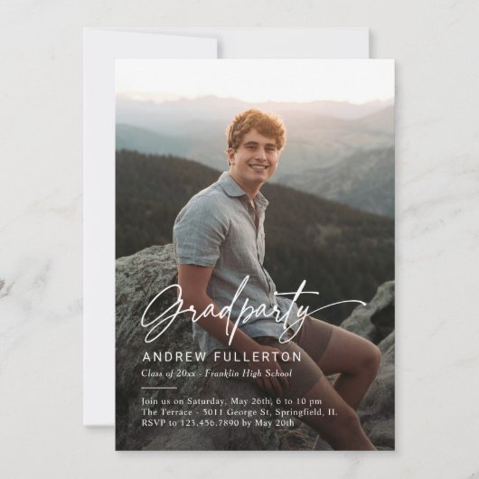 Einladung zur reibungslosen Note Graduation Party (Vorderseite)