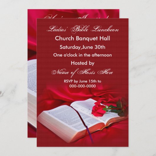 Einladung zur religiösen Bibel (Rote Seide) (Vorne/Hinten)