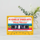 Einladung zur Retro Cassette Geburtstagsparty der  (Stehend Vorderseite)