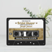 Einladung zur Retro Cassette Tape Bridal Dusche (Stehend Vorderseite)