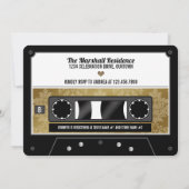 Einladung zur Retro Cassette Tape Bridal Dusche (Rückseite)