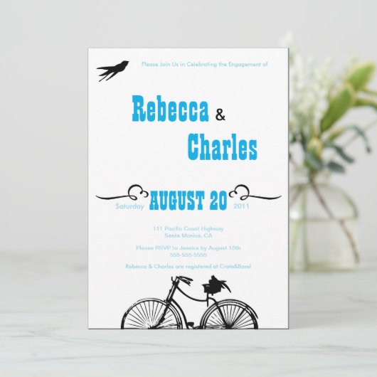 Einladung zur Retro-Fahrradverleih (Stehend Vorderseite)