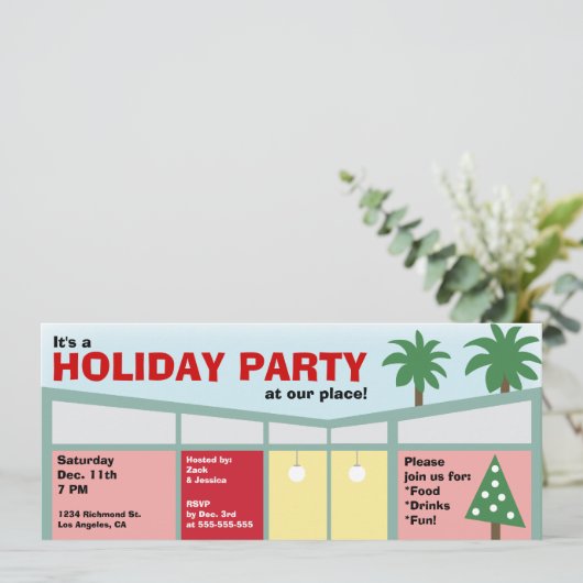 Einladung zur Retro-Feier (Stehend Vorderseite)