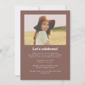 Einladung zur Retro-Foto-Graduierungspartei (Rückseite)