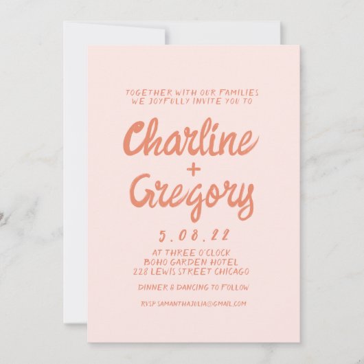 Einladung zur Retro-Rosa-Handschrift (Vorderseite)