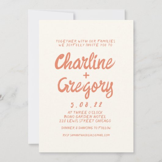 Einladung zur Retro-Rosa-Handschrift (Vorderseite)