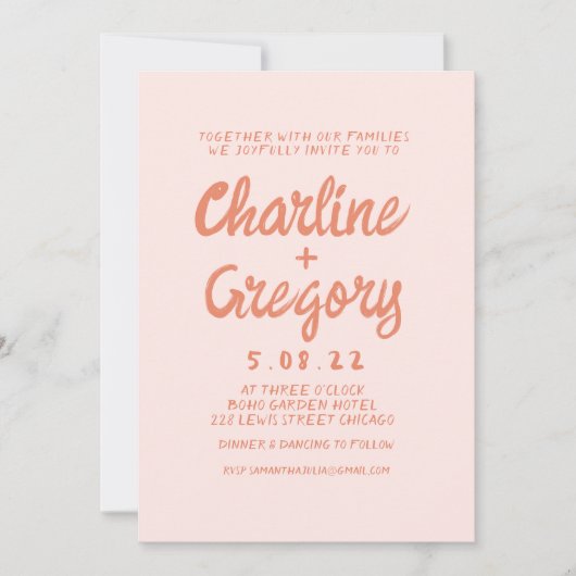 Einladung zur Retro-Rosa-Handschrift (Vorderseite)