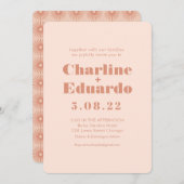 Einladung zur Retro-Rosa- und Grünhandschrift (Vorne/Hinten)