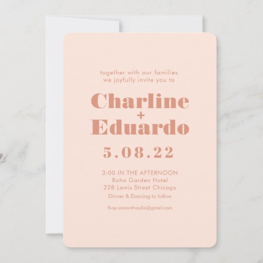 Einladung zur Retro-Rosa- und Grünhandschrift (Vorderseite)