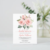Einladung zur Rosa Brautdusche im Rosa (Stehend Vorderseite)