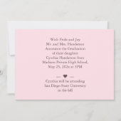 Einladung zur rosa Elegance Graduation Party (Rückseite)