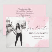 Einladung zur rosa Elegance Graduation Party (Vorne/Hinten)