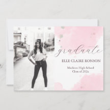 Einladung zur rosa Elegance Graduation Party