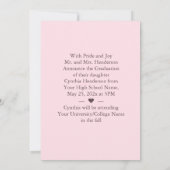 Einladung zur rosa Elegance Graduation Party (Rückseite)