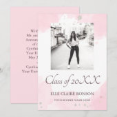 Einladung zur rosa Elegance Graduation Party (Vorne/Hinten)