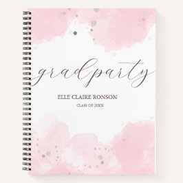 Einladung zur rosa Elegance Graduation Party Notizblock