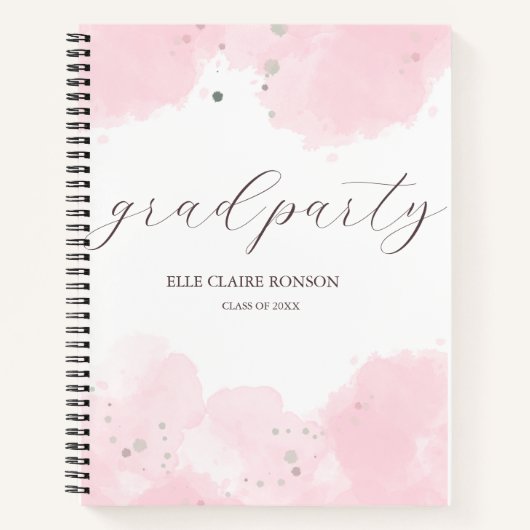 Einladung zur rosa Elegance Graduation Party Notizblock (Vorderseite)