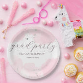 Einladung zur rosa Elegance Graduation Party Pappteller (Party)
