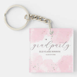 Einladung zur rosa Elegance Graduation Party Schlüsselanhänger