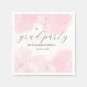 Einladung zur rosa Elegance Graduation Party Serviette (Vorderseite)