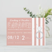 Einladung zur rosa gestrichenen Engagement (Stehend Vorderseite)