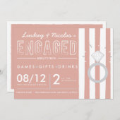 Einladung zur rosa gestrichenen Engagement (Vorne/Hinten)