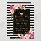 Einladung zur rosa Goldstripingparty (Vorne/Hinten)