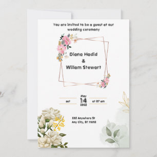 Einladung zur Rosa Hochzeit